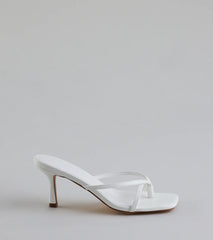 Out And About Strappy Thong Stiletto Mules