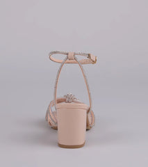 Sparkle Agenda Rhinestone Strappy Block Heels