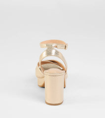 Special Surprise Criss Cross Platform Block Heels