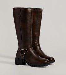 Edgy Moves Under-The-Knee Moto Boots