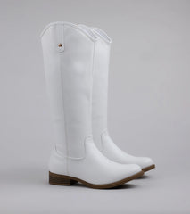 Polished Touch Under The Knee Riding Boots