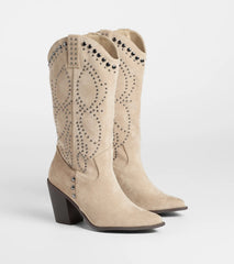 Moving Along Studded Cowboy Boots