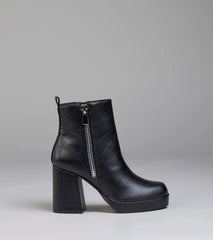 Bold Edge Platform Zipper Booties