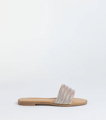 Always Shine Rhinestone Strappy Flat Sandals
