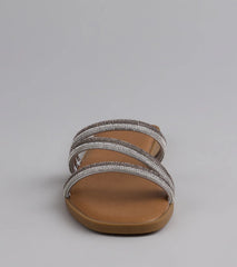 Sparkling Delight Rhinestone Strappy Sandals