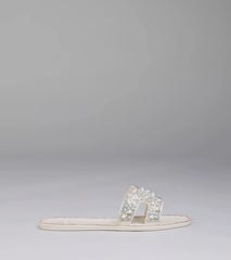 Pop Of Luxe Sparkle Faux Pearl Rhinestone Sandals