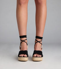 Weekend Date Lace-Up Espadrille Wedges
