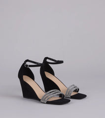 Pretty Little Sparkle Rhinestone Wedge Heels