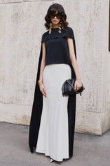 Iveta | White Satin Maxi-Skirt