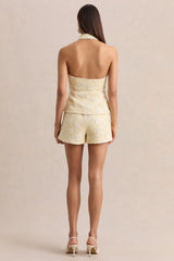 Blaise | Lemon Embellished Boucle Shorts