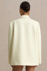 Katherine | Cream Oversized Plunge-Neck Blazer
