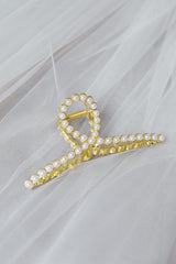Hannah Pearl Twist Hair Claw Gold