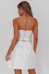 Count Down A-Line Mini Skirt Oyster