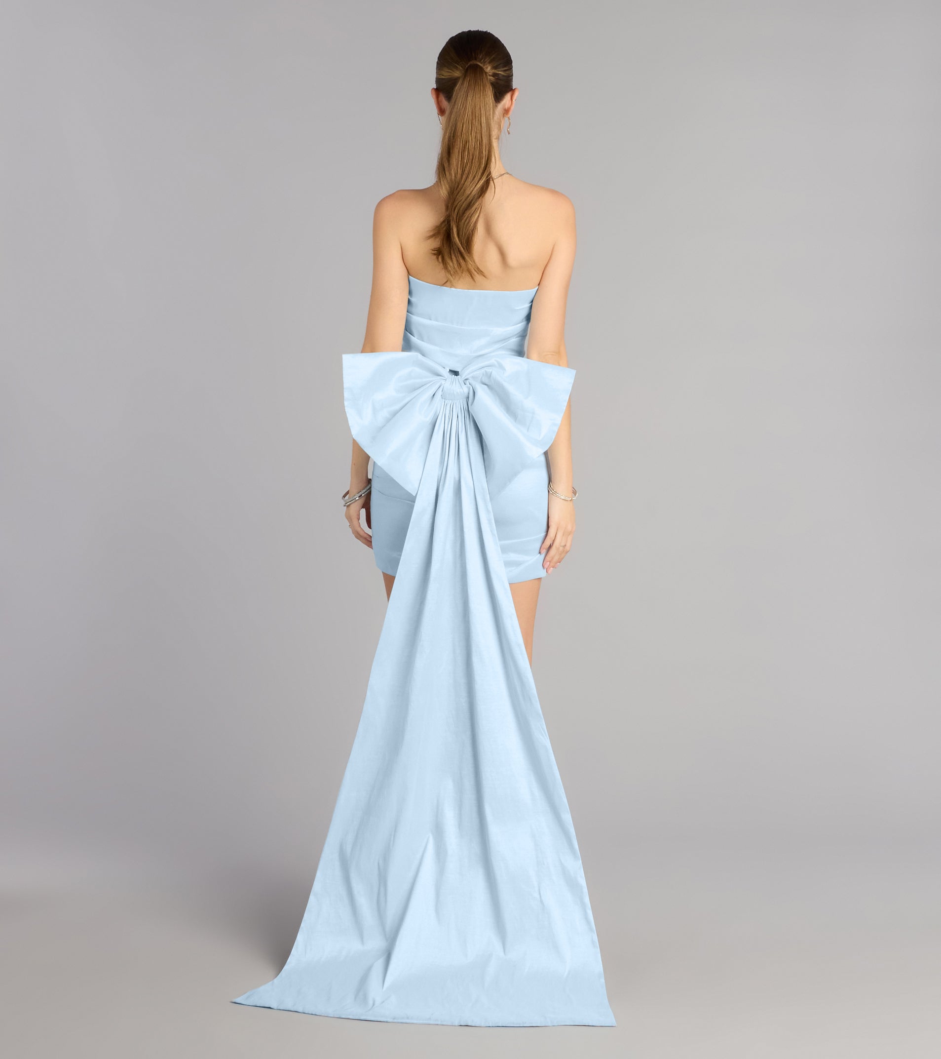 Lucy Taffeta Bow Mini Party Dress