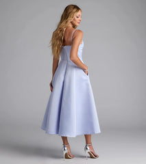 Georgie Sweetheart A-Line Satin Midi Dress
