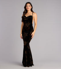 Dalia Floral Velvet Mermaid Formal Dress