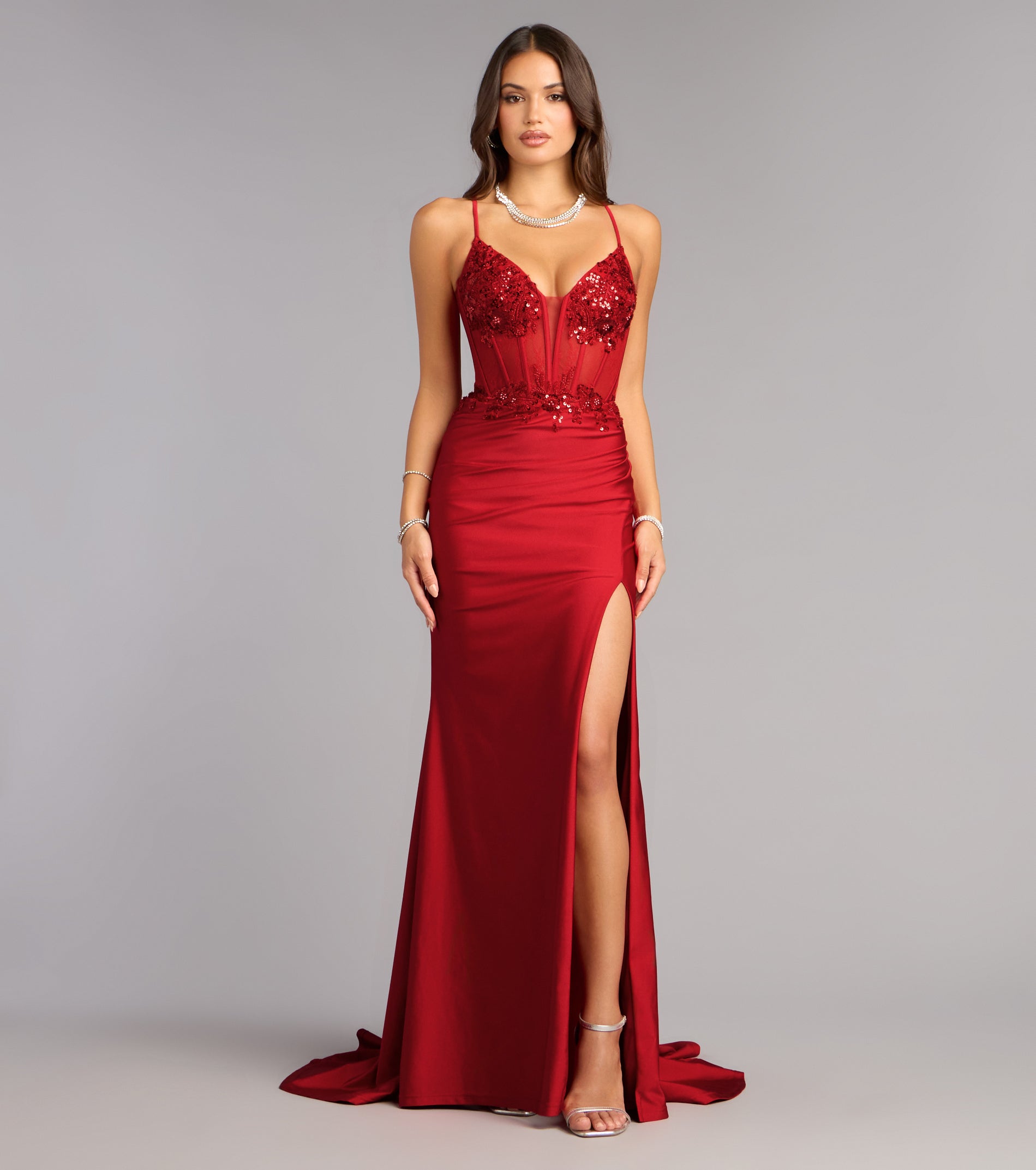 Brenna Corset Lace-Up Formal Dress