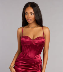 Blair Satin Corset Lace-Up Formal Dress