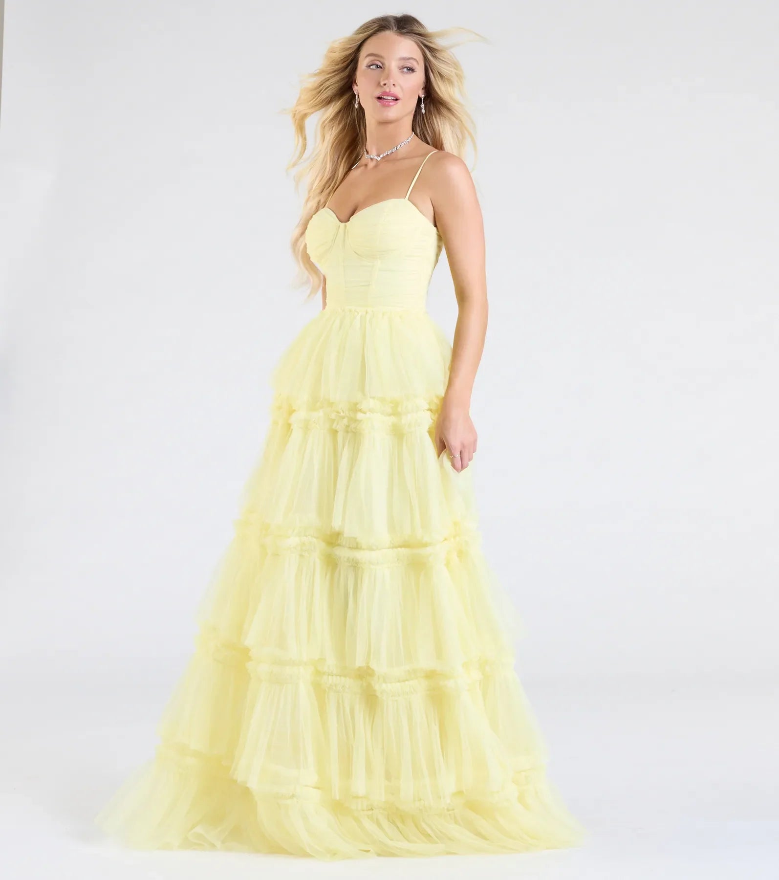 Harper Corset Ruffle A-Line Formal Dress