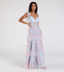 Catrina Corset A-Line Floral Mesh Formal Dress