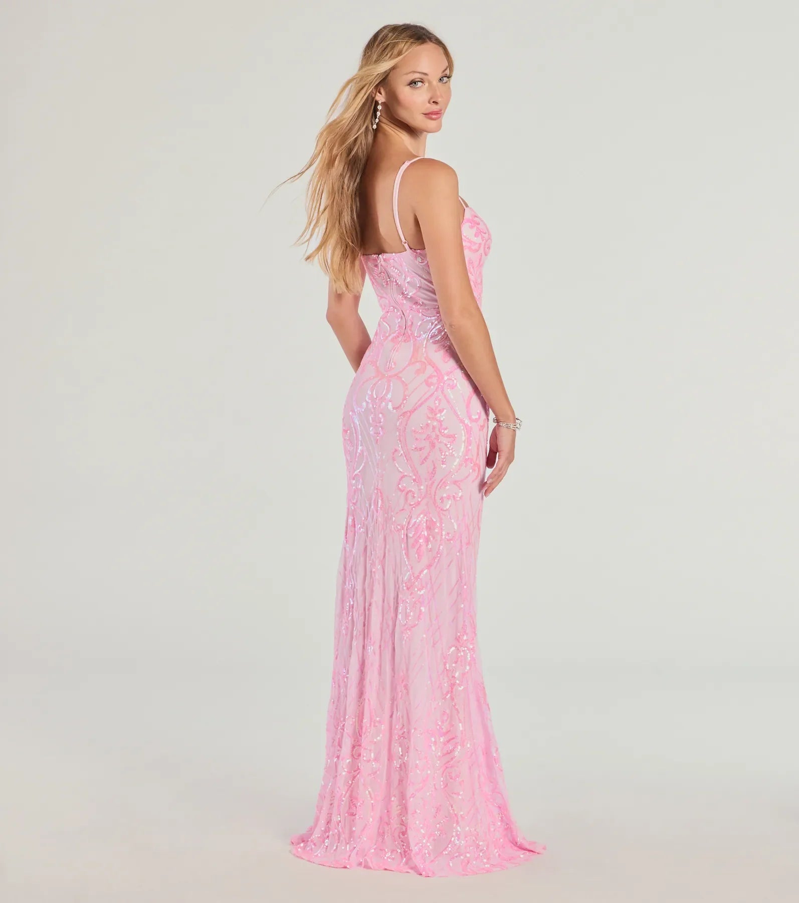 Tabitha Sleeveless Sequin Formal Column Dress