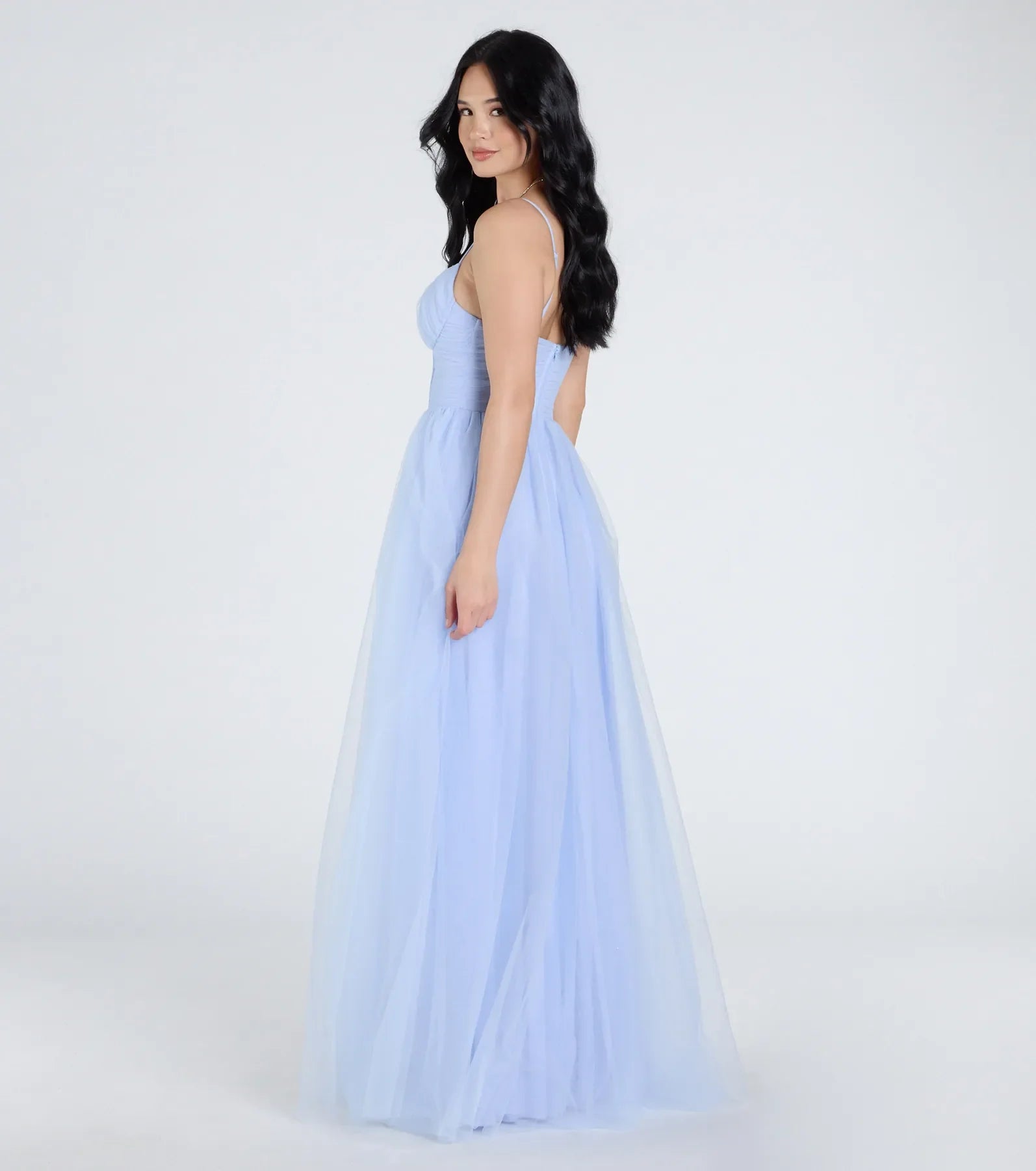 Kim Corset Slit A-Line Tulle Formal Dress