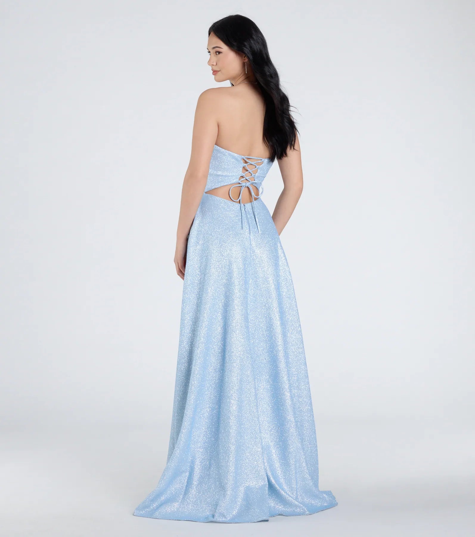 Charlotte Strapless Corset A-Line Glitter Formal Dress