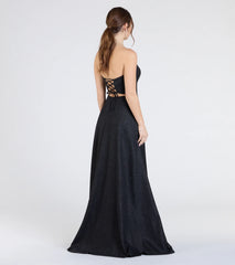 Charlotte Strapless Corset A-Line Glitter Formal Dress
