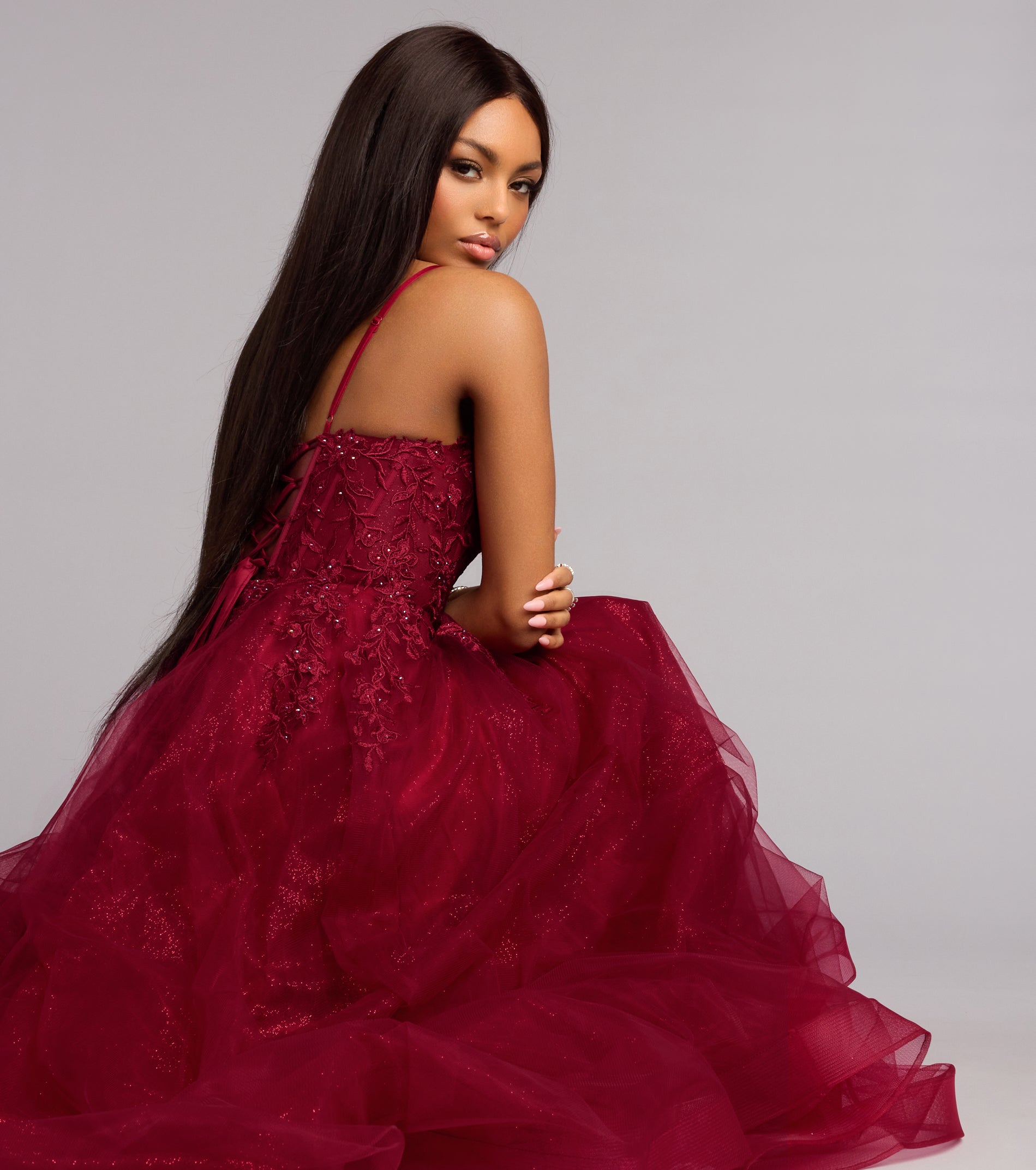 Alessa Lace-Up Corset A-Line Ball Gown