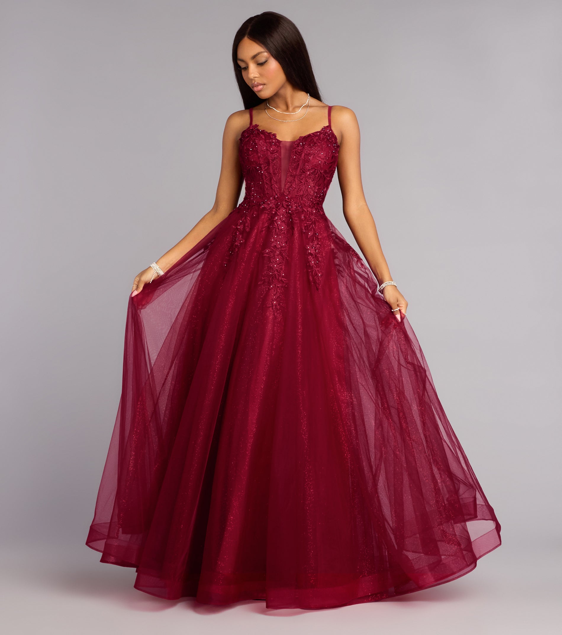 Alessa Lace-Up Corset A-Line Ball Gown