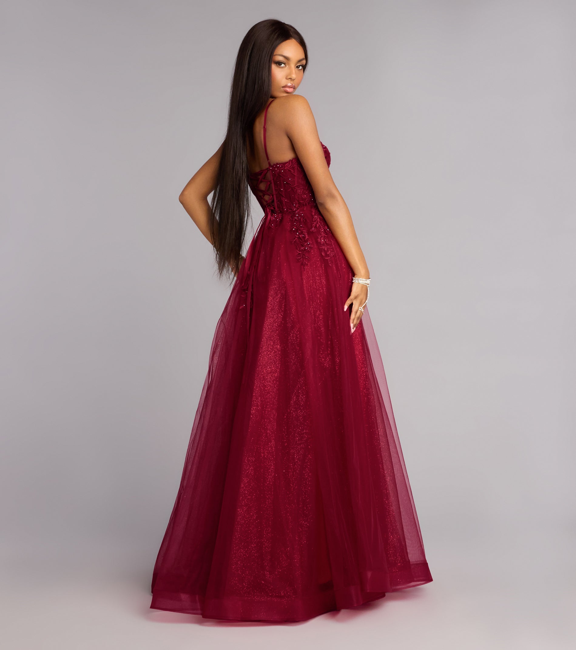 Alessa Lace-Up Corset A-Line Ball Gown