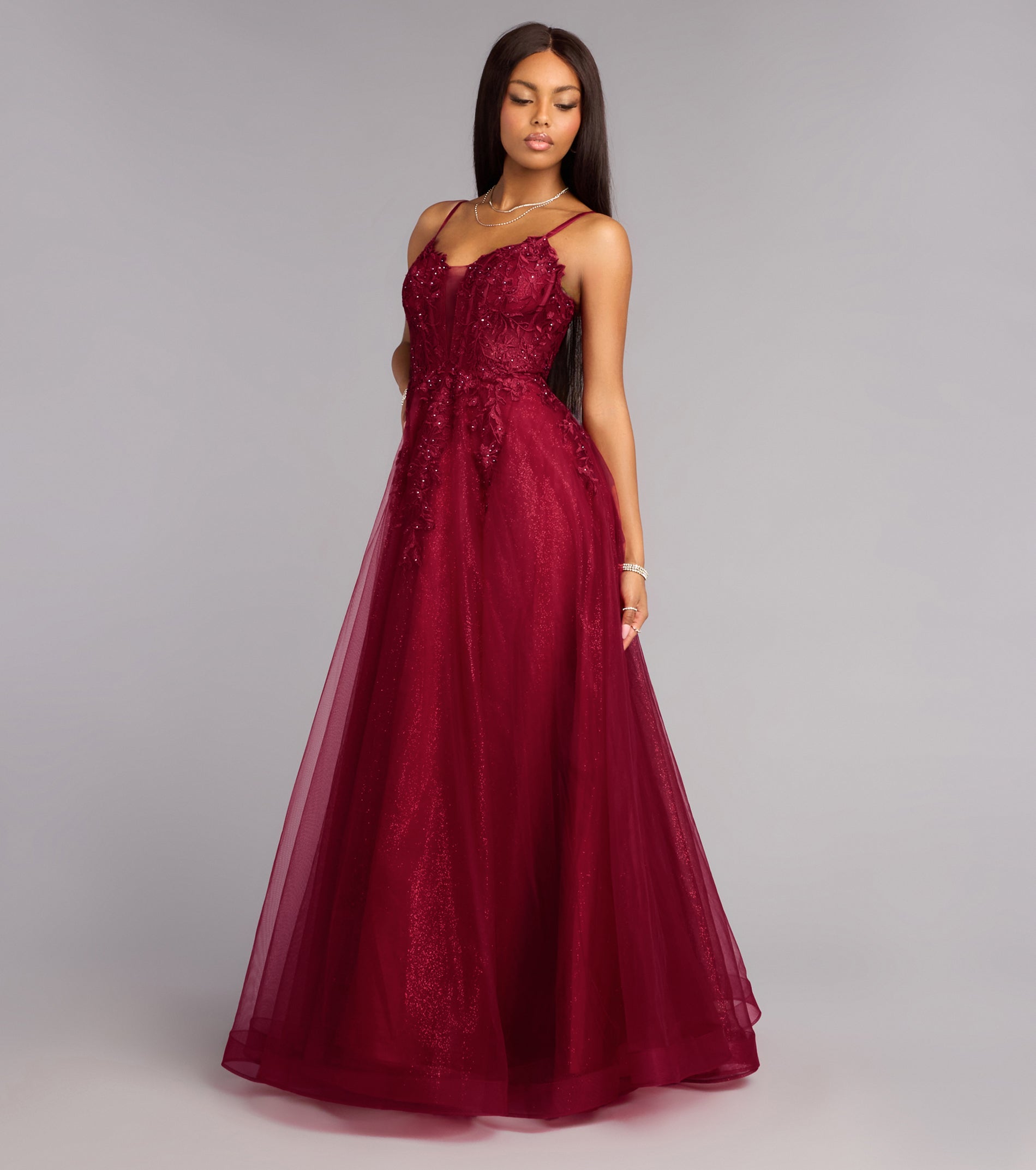 Alessa Lace-Up Corset A-Line Ball Gown