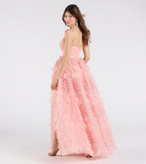 Amabella Ruffled Glitter Tulle Ball Gown