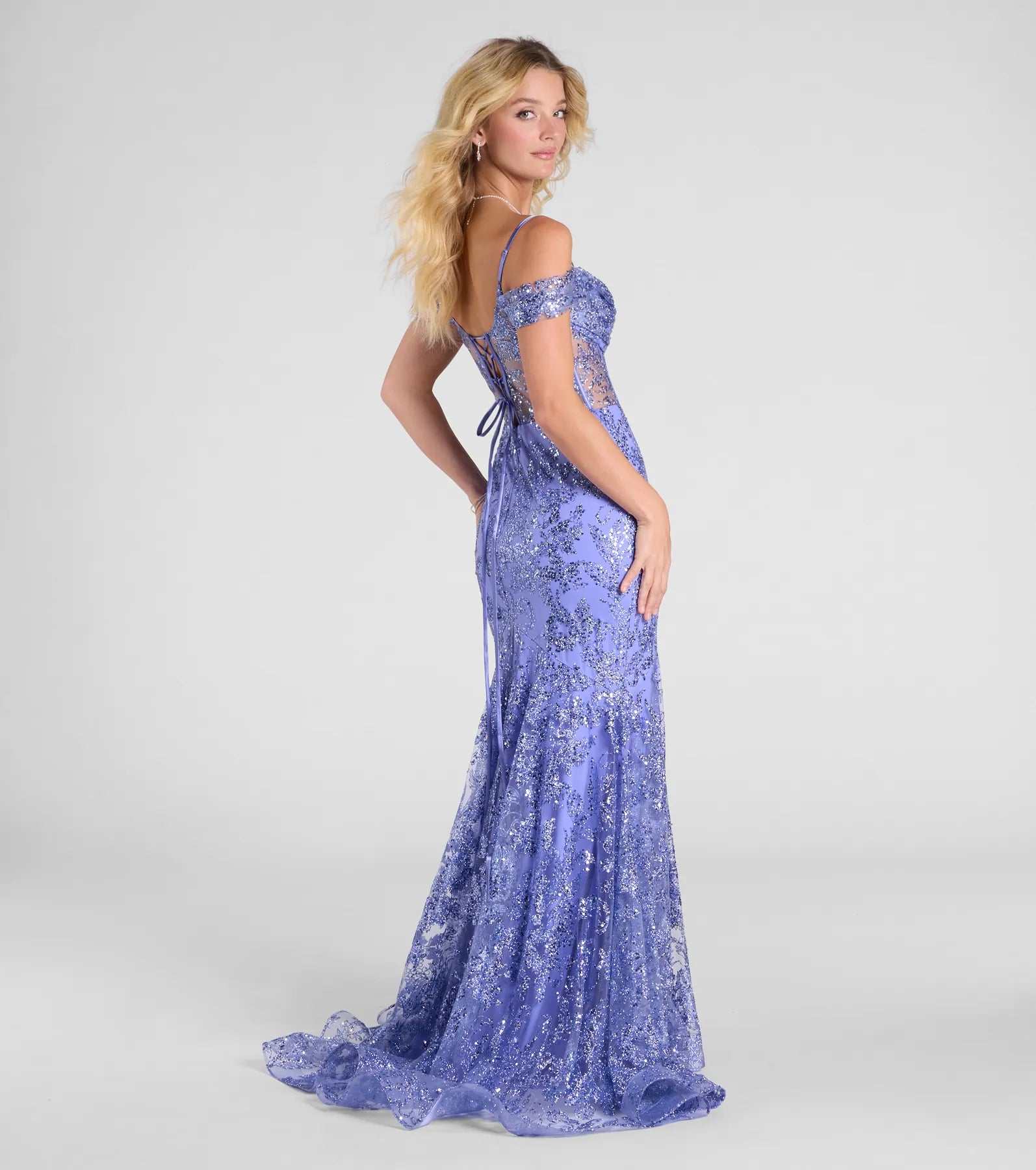 Marie Cold Shoulder Corset Lace-Up Mermaid Gown