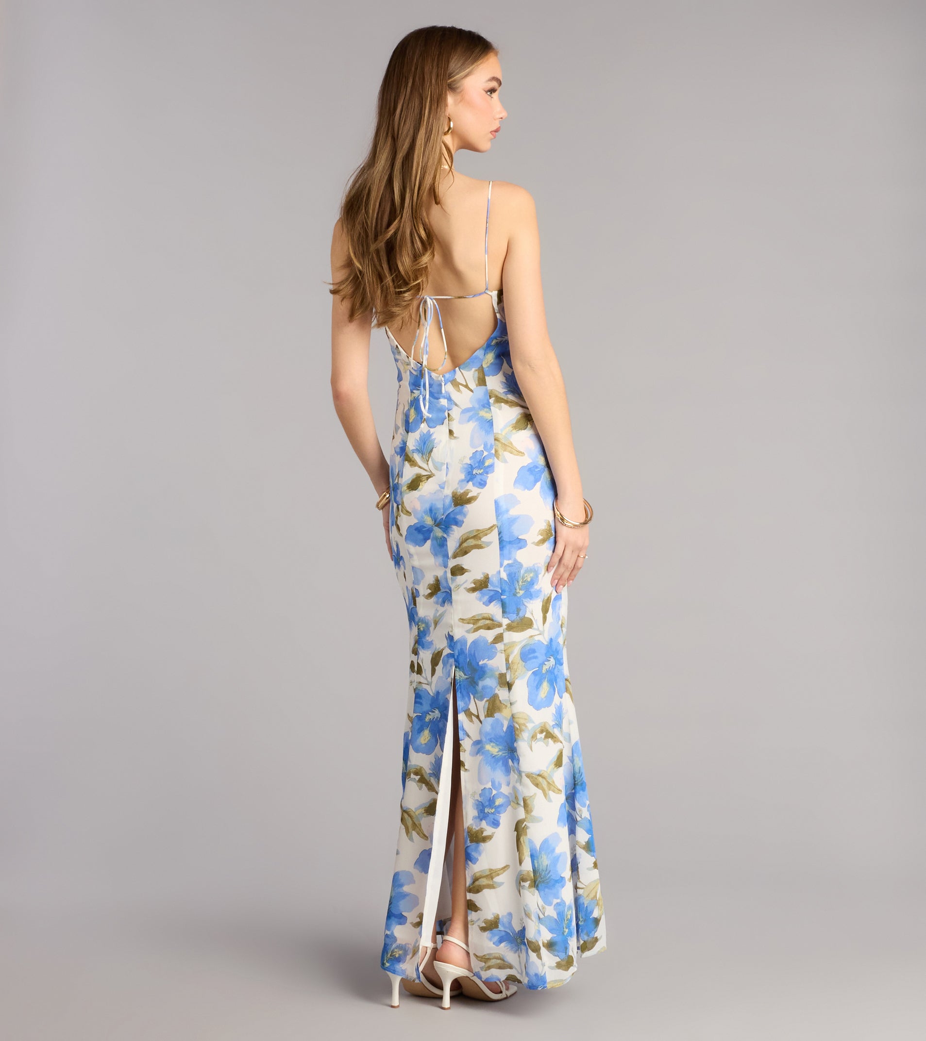 Vacay Beauty Strappy Back Floral Maxi Dress