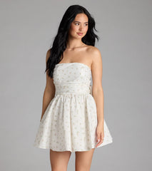 Loveliest Of Them All Bow Floral Skater Dress
