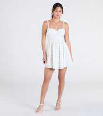 One Cute Day Floral Skater Mini Dress
