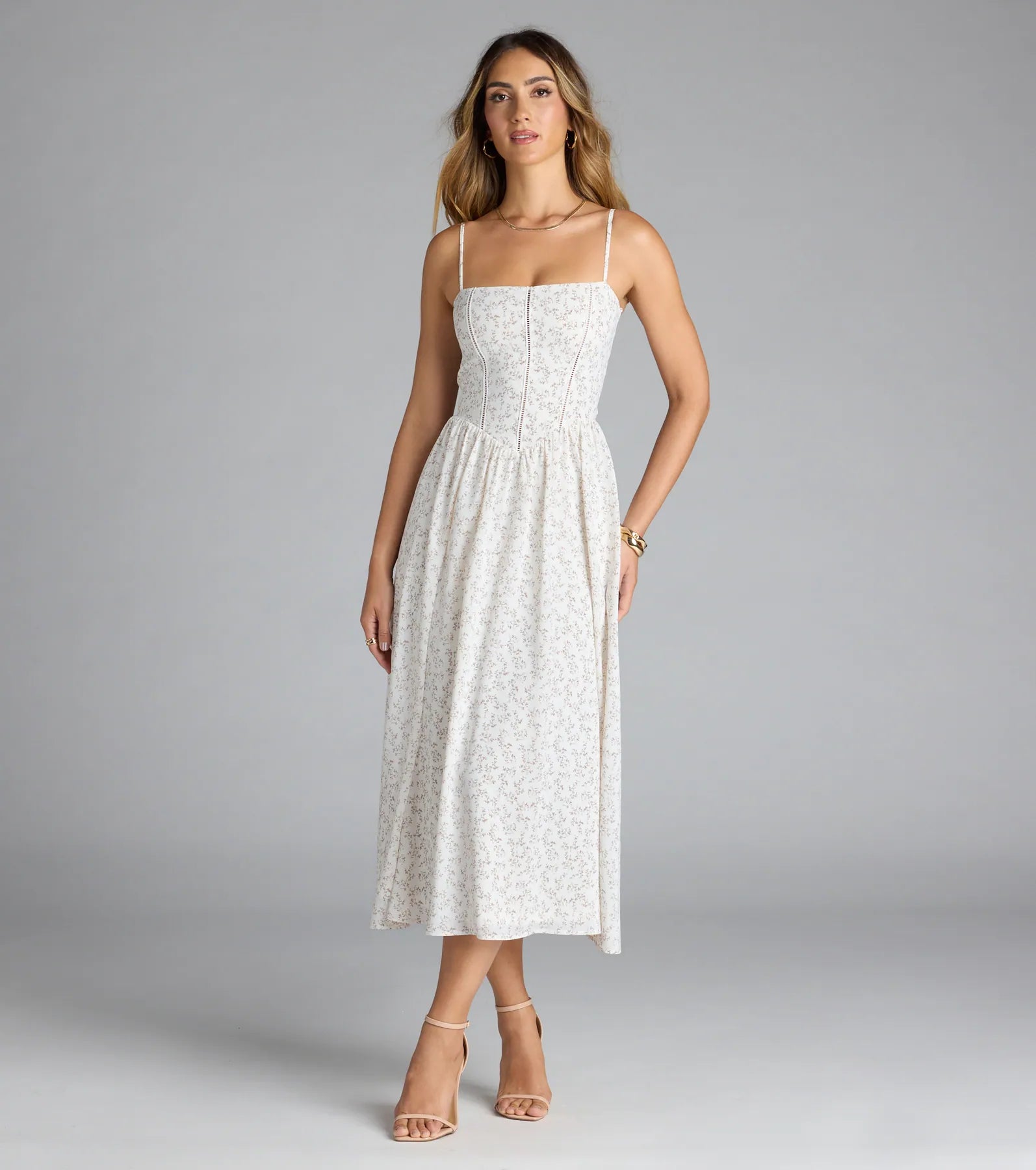 Dreaming Of You Floral A-Line Midi Dress