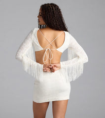 Obsessed With The Vibe Fringe Lace Mini Dress
