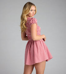 Sweet Like Sugar Gingham Print Skater Dress