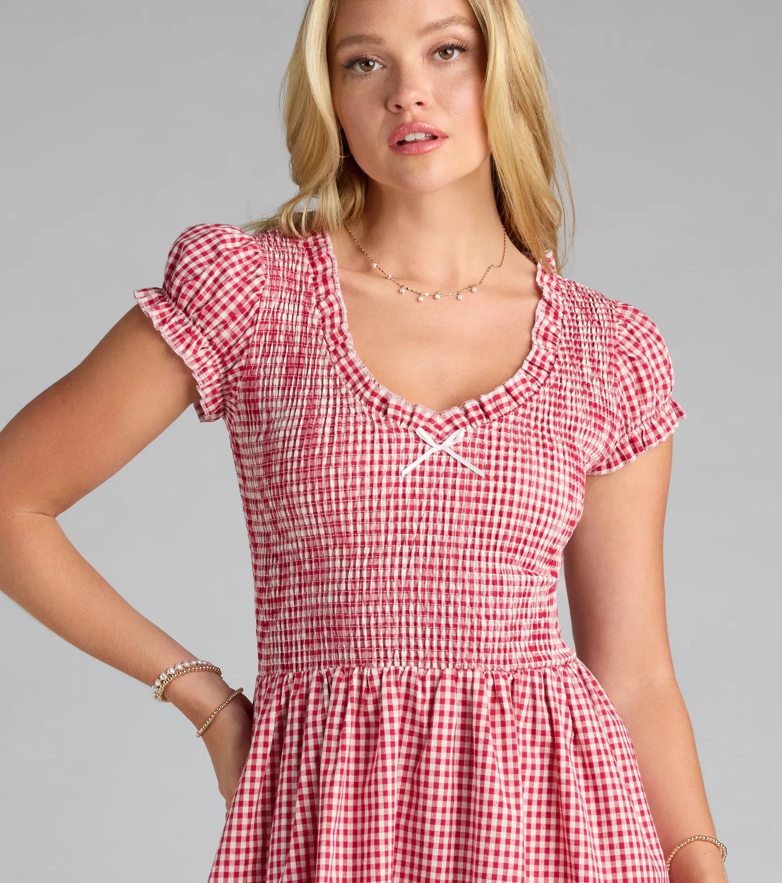Sweet Like Sugar Gingham Print Skater Dress