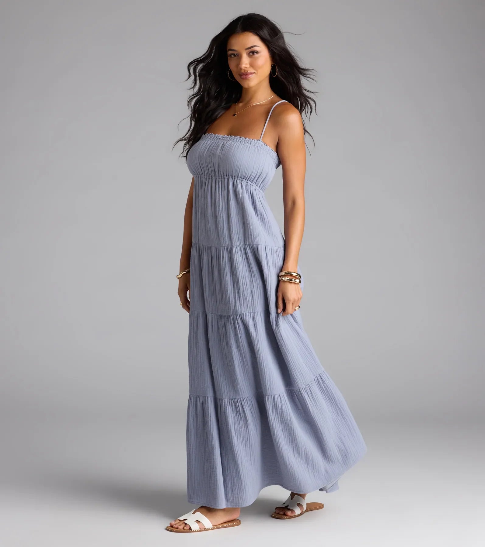 Breezy Like Me Sleeveless Ruffled Maxi Dress