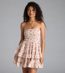 Flirty Fave Floral Ruffled Skater Dress