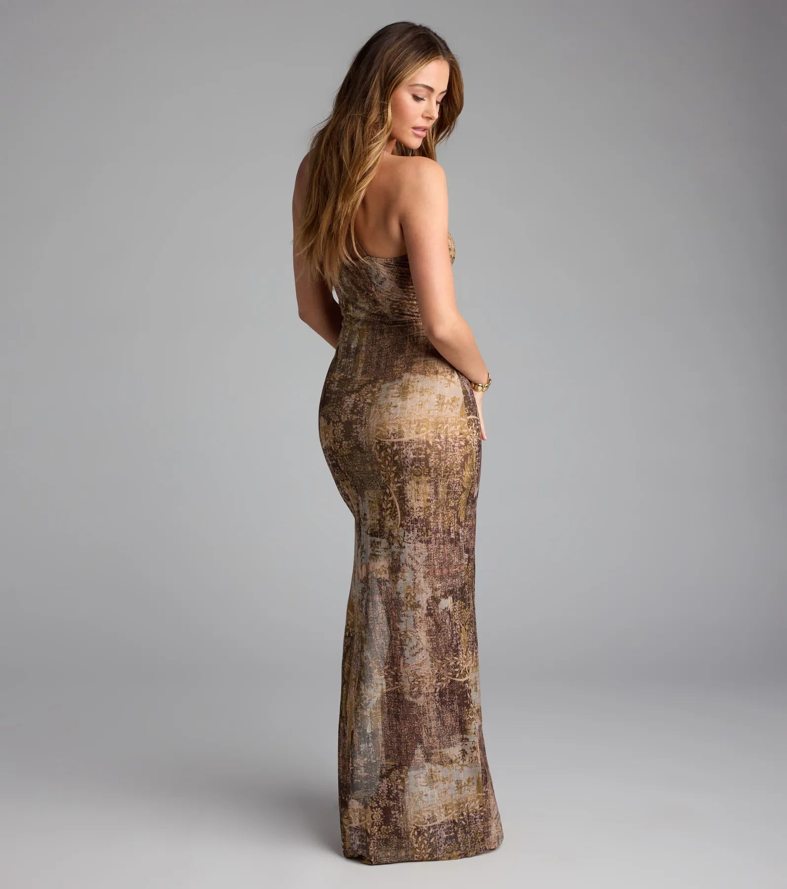 Slay All Day Paisley Mesh Maxi Dress