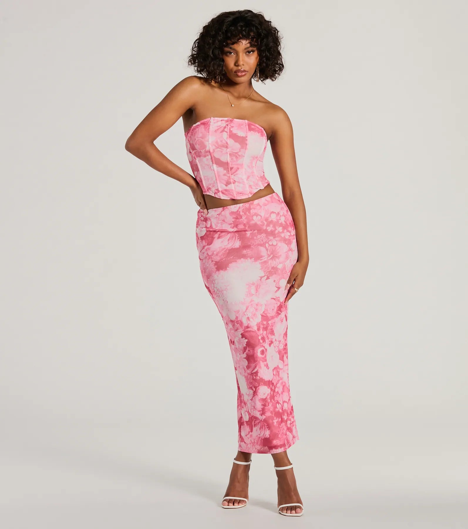 Floral Sensation Strapless Crop Bustier