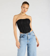 Talk Lace Strapless Corset Top