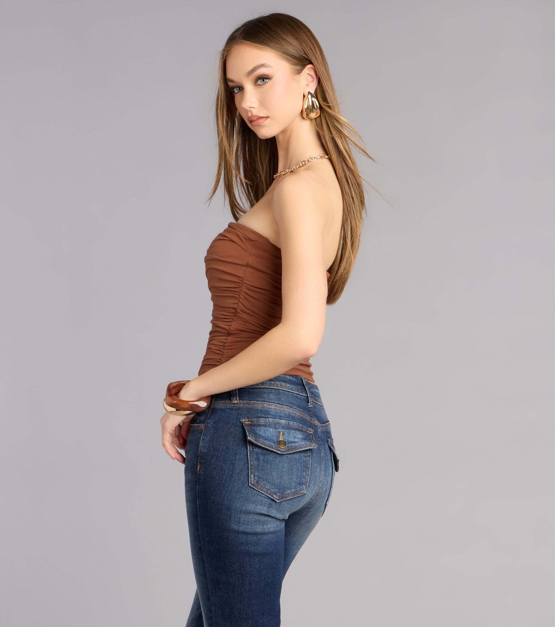 Cutest Vibe Ruched Knit Tube Top