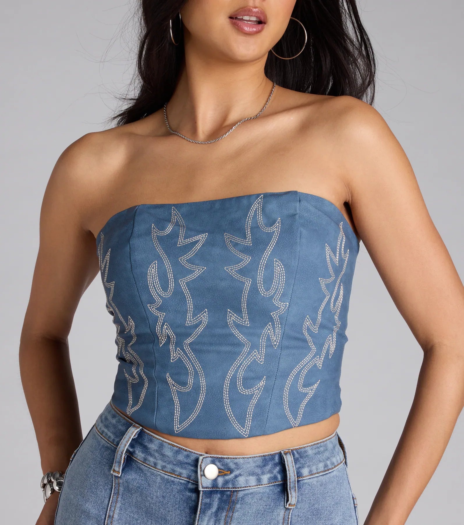 Major Hottie Lace-Up Flame Tube Top