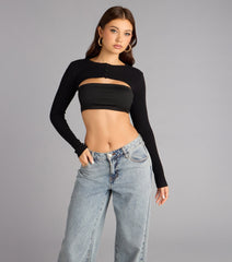 Level Up Ribbed Knit Long Sleeve Topper
