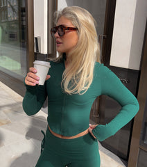 At Your Leisure Zip-Up Crop Jacket